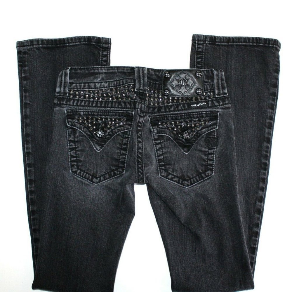 Miss Me Jeans Size 26 Boot Leg Rhinestone JP5057-2